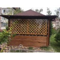  Мягкие окна ПВХ для беседки, крепления скобы с ремешками