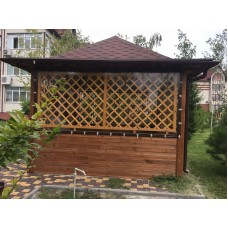  Мягкие окна ПВХ для беседки, крепления скобы с ремешками